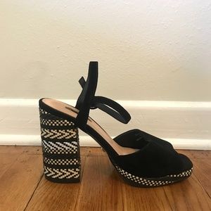 Topshop Black/Multicolor Platform Sandals